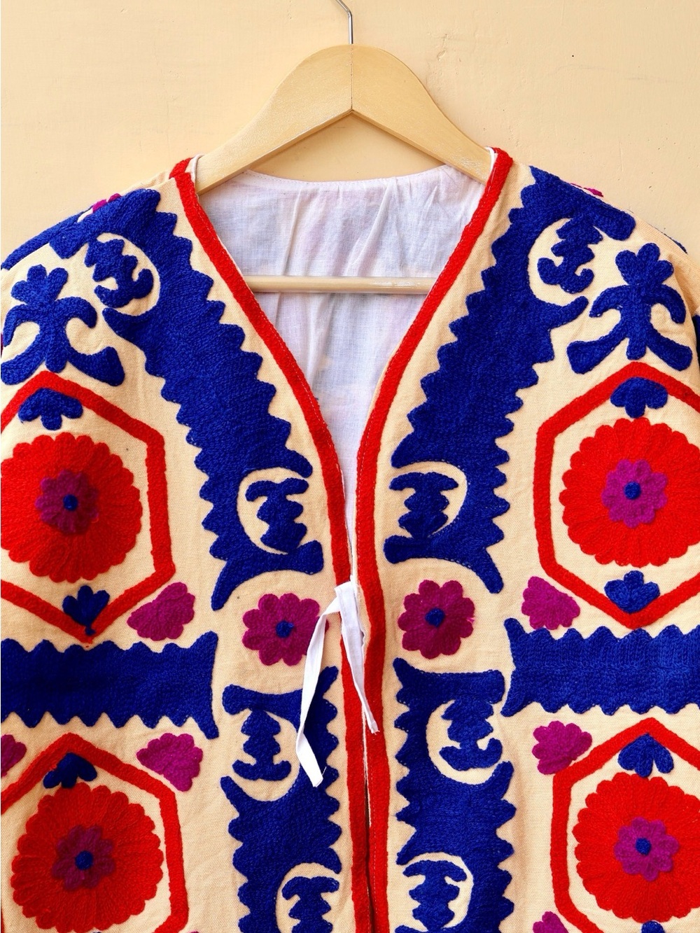 BRAND NEW Handmade Suzani embroidered jacket- cotton Artisan - Picture 3 of 9